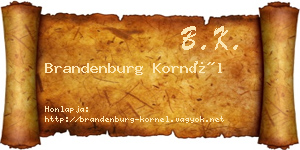 Brandenburg Kornél névjegykártya