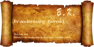 Brandenburg Kornél névjegykártya
